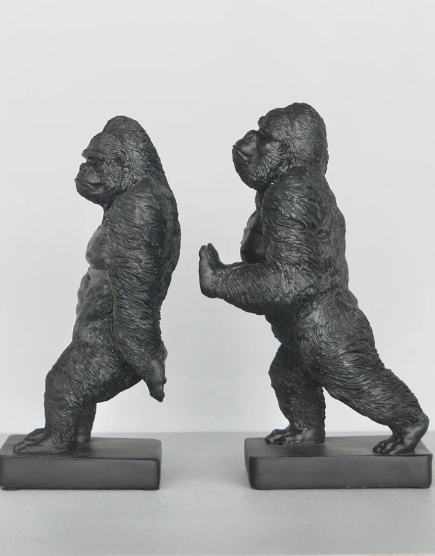 Gorilla Bookend Set Black, Homewares, White Moose - Say It Sister