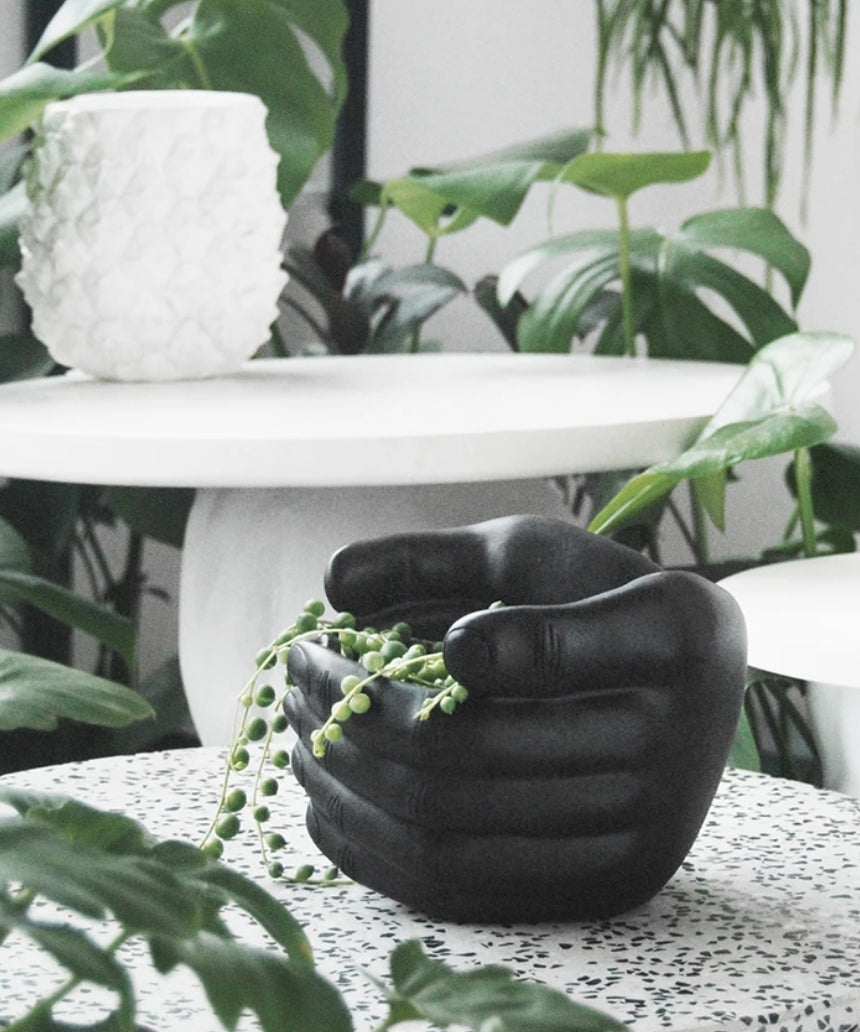 Hand Planter - Black, Vase and Pots, White Moose - Say It Sister