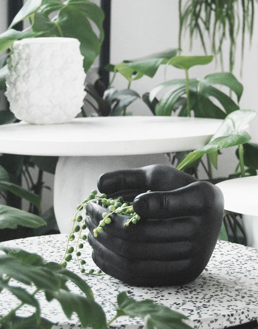 Hand Planter - Black, Vase and Pots, White Moose - Say It Sister