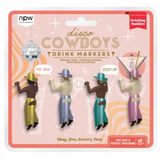 William Valentine Disco Cowboys drink marker featuring colorful cowboy-themed design for identifying drinks at parties.
